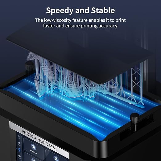 ANYCUBIC High Speed 3D Printer Resin 2.0, Print Up to 3X Faster, Special Photon Mono M5s/M7 Series, Particularly Apply for Large-Size 3D Printing Models, Low Odor (High Speed Grey, 1kg)