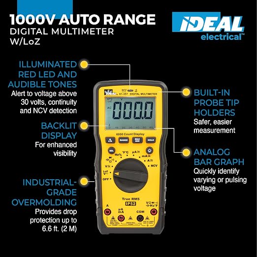 Ideal Electrical 61-357 1000V AC/DC Multimeter