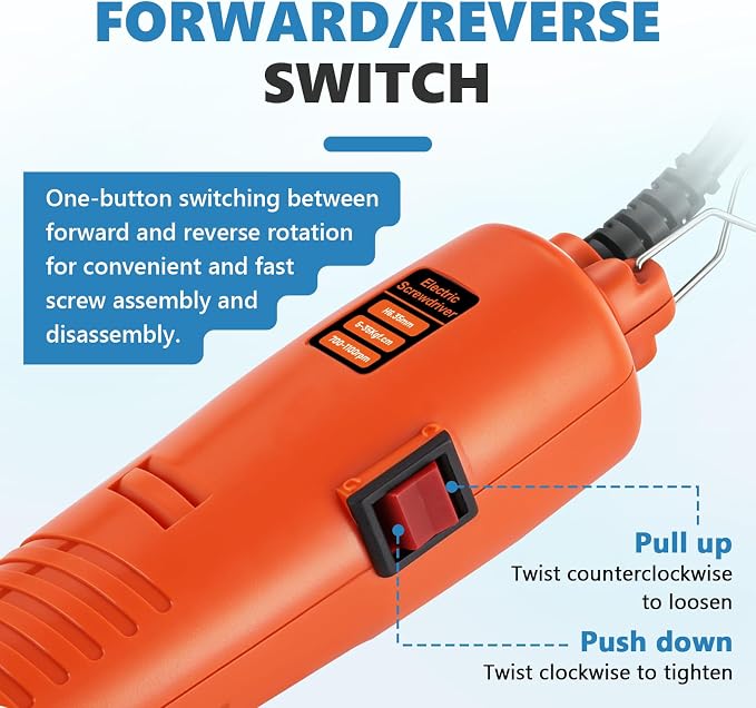 MXBAOHENG Electric Screwdriver Set Automatic Screw Driver Drill Tool Torque Adjustable 6.35mm Bit for 2.0-6.0mm Screws 110-220V