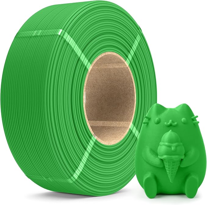 SUNLU Matte PLA Filament Refill 1.75mm 1KG, 3D Printer Filament PLA Refill, No-Spool PLA Matte Filament for Reusable Spools Compatible with Bambu Labs Filament, 1KG/Roll Green