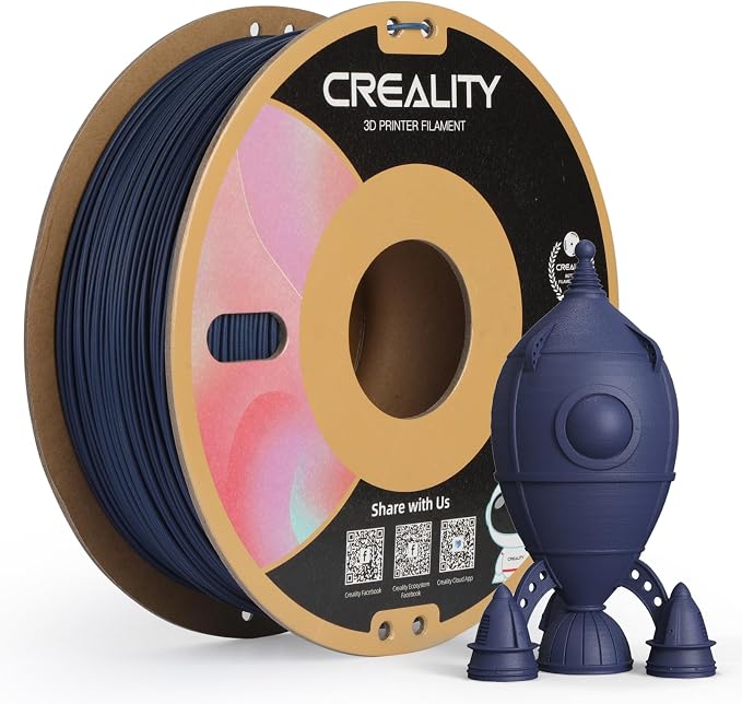 Creality PLA Matte 3D Printer Filament 1.75mm, PLA Filament 1kg Spool (2.2lbs), Dimensional Accuracy +/- 0.02 mm, Fits for Most FDM 3D Printers (Matte Blue)