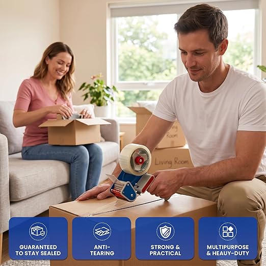 Clear Heavy Duty Packing Tape, 6 Rolls Bulk, 1.88 Inchs x 60 Yards Per Roll, Strong Packaging Tape for Shipping, Moving, Box Sealing & Refill