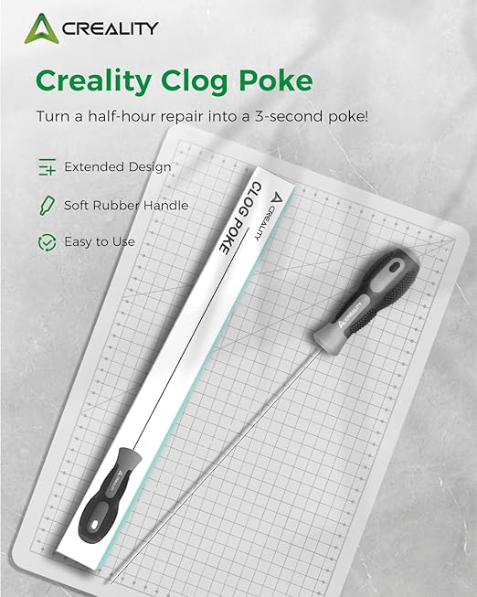 Creality Official Clog Poke, 3D Printer Nozzle Cleaning Kit Φ1.5mm L210mm Extruder Nozzle Cleaning Kit Must-Have 3D Printing Tool Kit for All FDM 3D Printers and 1.75mm ID Nozzle