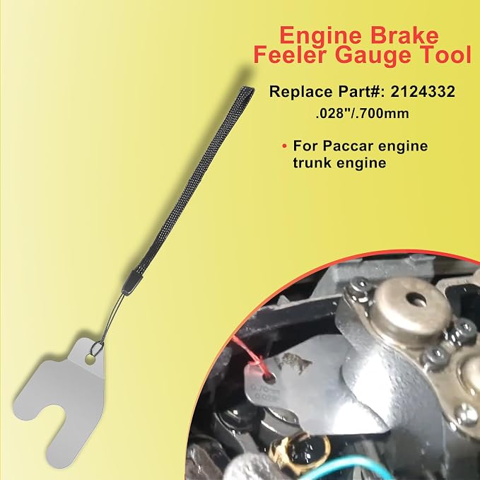 2124332 Engine Brake Feeler Gauge Tool & A308 Offset Valve Tappet Gauge Set with Two Handles (0.004" to 0.014", 0.028")
