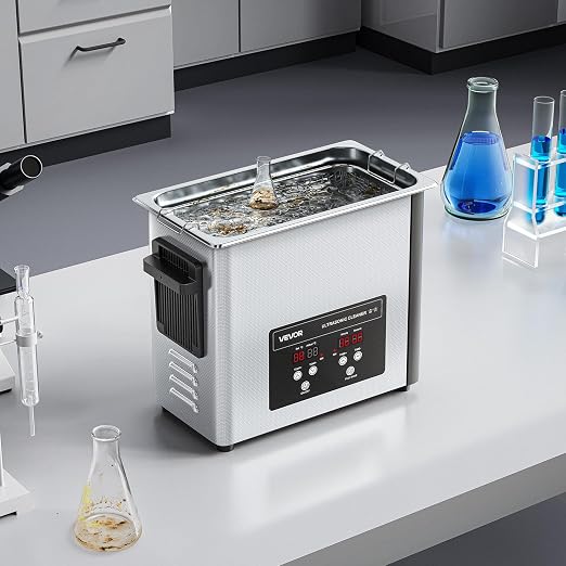 VEVOR 6L Ultrasonic Cleaner, Professional Ultrasonic Cleaner Machine with Cleaning Basket & Digital Display, 120W Stainless Steel 40kHz Cleaning Machine for Watches, Razors, Jewelry, Coins and More