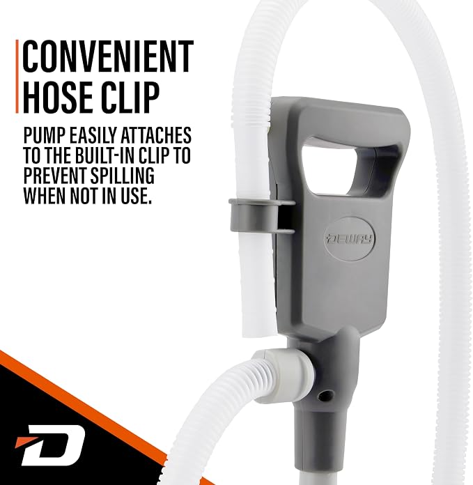 Deway Automatic Fuel Transfer Pump, Powerful AA Battery Powered with USB-C Power Option, 51" Extra Long Hose Fits All Size Cans, Portable Liquid Pump Transfers at 3.8 Gal/Minute