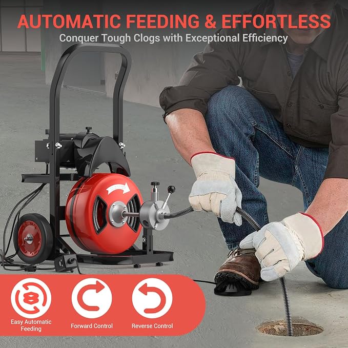 75Ft 1/2 Inch Electric Drain Cleaning Machine