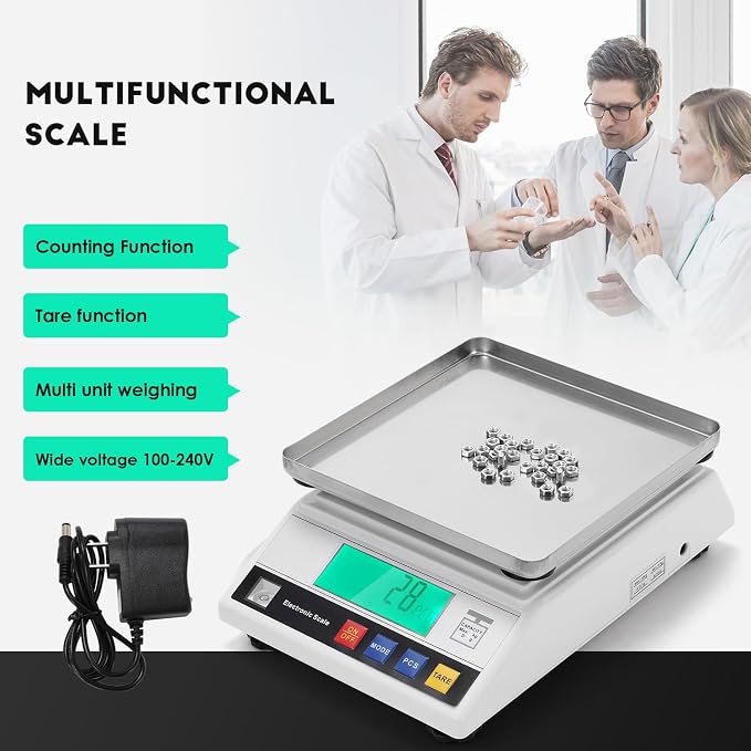 CGOLDENWALL High Precision Digital Accurate Analytical Electronic Balance Laboratory Lab Scale Industrial Weighing and Counting Scale with Counting Function CE 0.1g (3kg, 0.1g)
