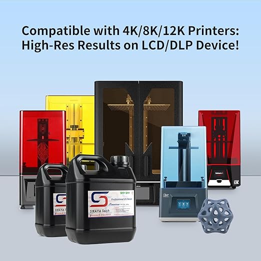 Siraya Tech Tenacious Easy Grey 3D Printer Resin, Easy-to-Print Flexible Resin with High Impact Resistance, Great Resolution, and High Toughness - No Mixing Needed, Perfect for MSLA/DLP/SLA, 2kg