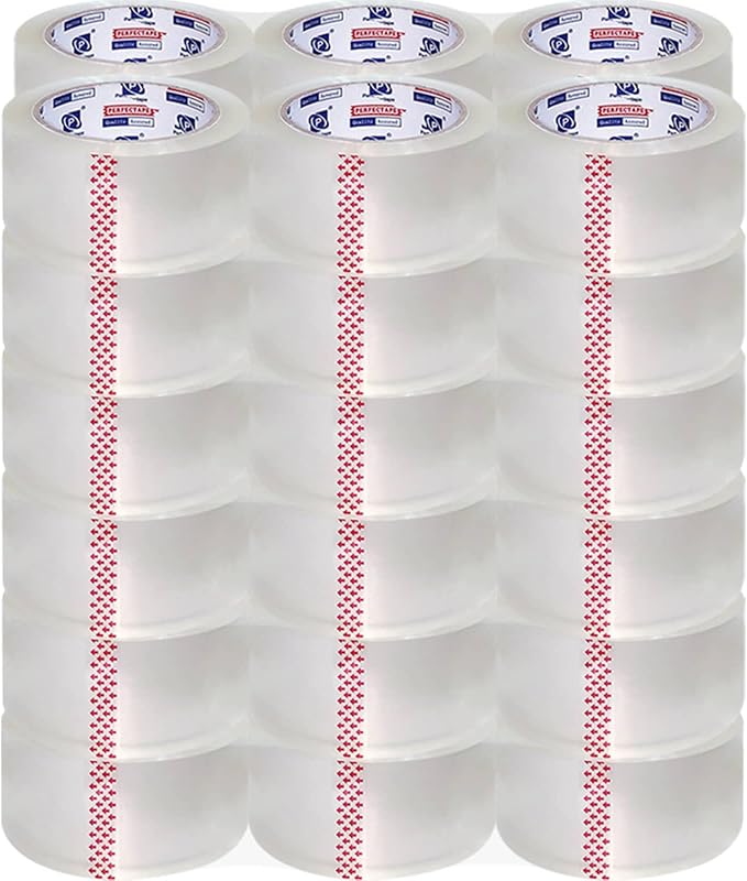 P PERFECTAPE Heavy Duty Packing Tape 36 Rolls, Total 2160Y, Clear, 2.7 mil, 1.88 inch x 60 Yards, Ultra Strong, Refill for Packaging and Shipping