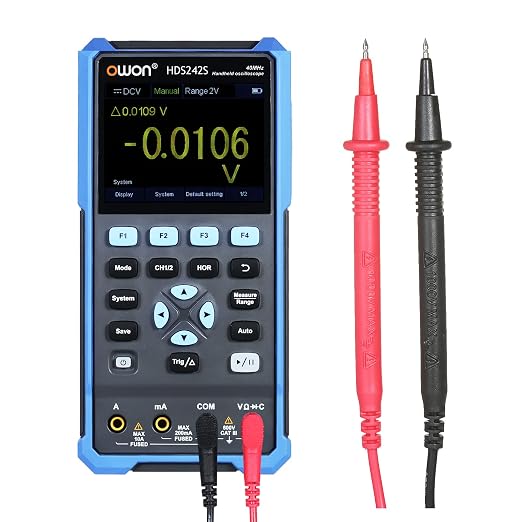 OWON HDS242S 3 in1 Handheld Digital Oscilloscope Waveform Generator Multimeter 2CH USB Type C 40MHz 3.5 LCD Test Meter