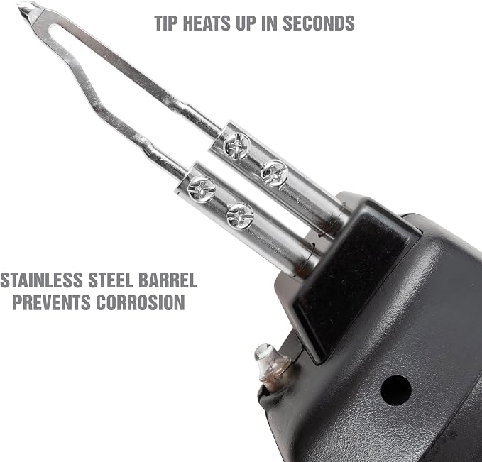 OEMTOOLS 24773 Professional Soldering Gun Kit with Case, Includes 2 Soldering Gun Tips and Rosin Core Solder, Automotive and Electronic Soldering Kit