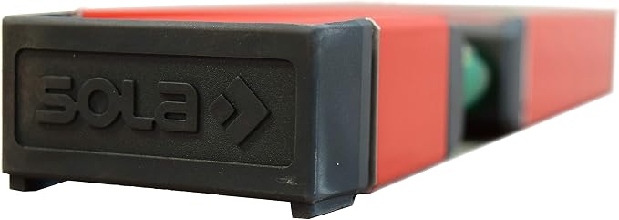 SOLA LSB24 Big Red Aluminum Box Beam Level with 3 60% Magnified Vials, 24-Inch