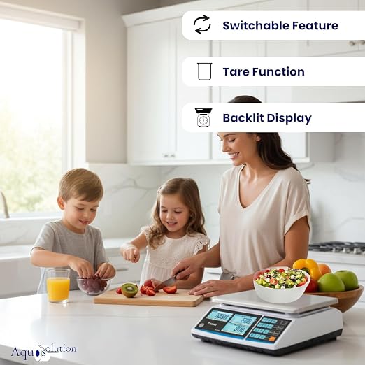 Aquos ZTP Price Computing Scale – Class III NTEP Legal for Trade, Commercial Digital Scale with LCD Backlit Display & Stainless Steel Platter, Retail Grocery Scale (60lbs Base)