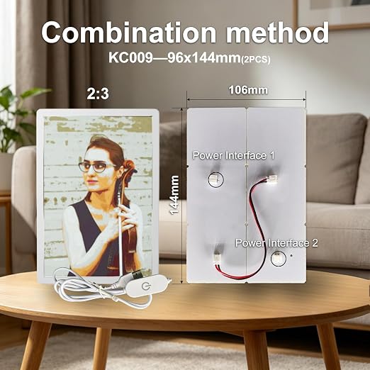 2PCS Lithophane LED Backlight Board Kit KC009 KC010 for Bambu Lab H2C/X1/P2S/A1 LED Light Board Backlights Makerworld Model Parts USB 3D Print Accessory Photo Model DIY Light Box