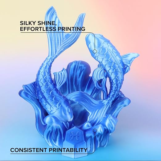 Polymaker Panchroma Gradient Silk PLA Filament 1.75mm, 1kg, Water | Neatly Wound, High-Gloss Finish PLA, Easy Print & Smooth Feeding, Compatible with Bambu Lab & Most 3D Printers