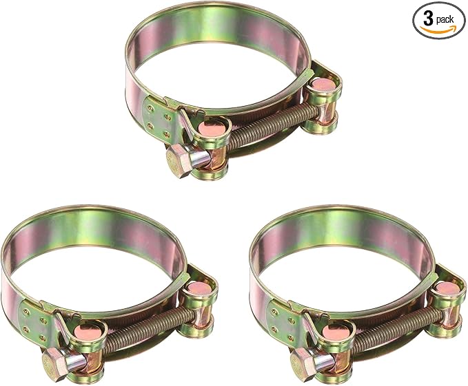 HARFINGTON 3pcs T-Bolt Hose Clamp 92-97mm (3.62-3.82") Galvanized Carbon Steel Adjustable Intake Radiator Pipe Clamps for Automotive Plumbing Industrial Pipes