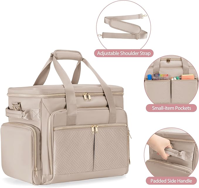 Rolling Teacher Bag with Wheels, Teacher Tote Bag with Detachable Trolley, Fits for 15.6" Laptop(Patent Design)