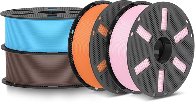 JAYO PLA 3D Printer Filament Bundle 4.4KG, PLA Classic Filament 1.75mm Bulk, Dimensional Accuracy +/- 0.02mm, 4 Pack 1.1kg Spool (Sky Blue,Chocolate,Sunny Orange,Sakura Pink)