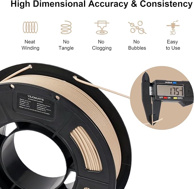 Wood PLA 3D Printer Filament Bundle 1.75mm, Over 30% Real Wood Fiber, 8 Pack 250g Mini Spools 2kg Total - Walnut, Ebony, Oak, Mahogany, Light Wood, Teak, Yellow Teak, Brown Teak