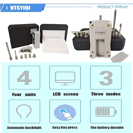 Force Gauge 500N Digital Force Gauge Push and Pull Tester Meter Dynamometer with 500N 50Kgf 110Lbf 1800Oz for Lab Force Test Destructive Test