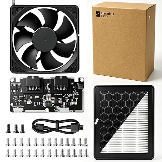Original Bamboo P2S External Exhaust Fan + Replacement HEPA+Activated Carbon P2S Filter –P2S External Exhaust Fan kit Smart Auto Mode, Reduces UFPs, VOCs & Odors Upgrade P2S Air Filter System