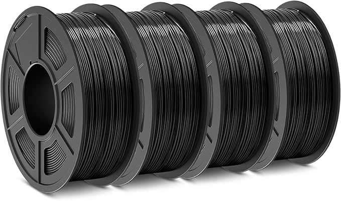 SUNLU ABS Filament 1.75mm,4 Black,4kg | 3D Printer Filament,Highly Resistant Durable,Heat Resistance,Excellent Toughness,For 99% FDM 3D Printers.