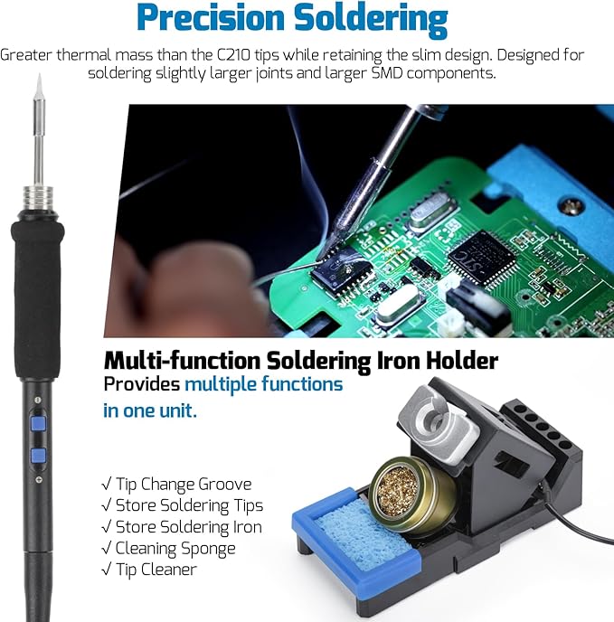 WEP 992D-III 2-in-1 Soldering Station and Hot Air Rework Station - High-Power Soldering Iron Kit with C245-compatible Cartridge, 1000W Hot Air BGA Rework Station for SMD, IC Repair