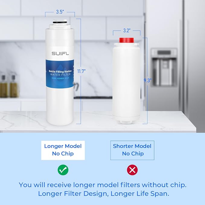 51300C Water Filter Replacement for Elkay ERF750, Halsey Taylor 55898C, Compatible with Universal Filtration Kit EWF3000, HWF3000, Elkay LZS8WSLK, 4 Pack (NO CHIP)