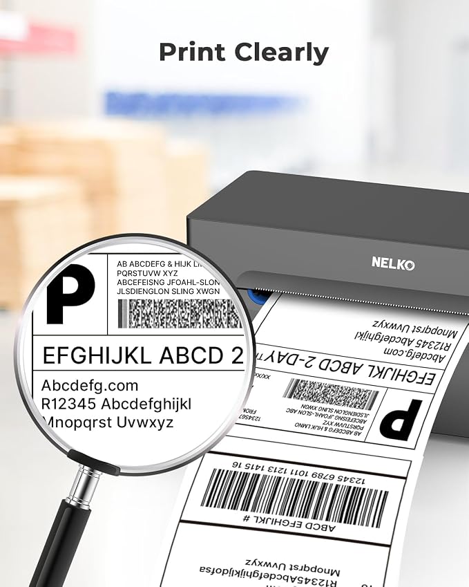 4x6 Thermal Labels, NELKO Thermal Direct Shipping Label (Pack of 1000 4x6 Fan-Fold Labels), Compatible with Rollo, JADENS, iDPRT, MUNBYN and Most Thermal Printer, Perforated, Commercial Grade
