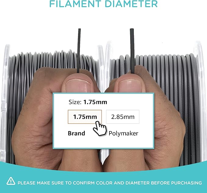 Polymaker ABS Filament 1.75mm Grey, 5kg 3D Printing Filament, PolyLite ABS 3D Printer Filament, Heat Resistant, Strong & Durable, Dimensional Accuracy +/- 0.03mm