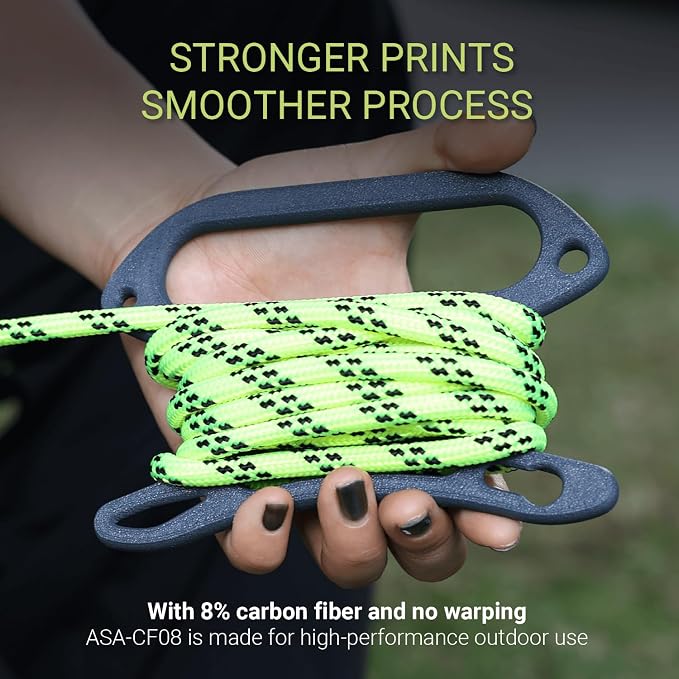 Polymaker Fiberon ASA-CF08 Navy Blue Carbon Fiber 3D Printing Filament 1.75mm 0.5KG, UV & Weather Resistant, High Rigidity, Heat Resistant, Easy to Print, Functional Parts & Prototypes