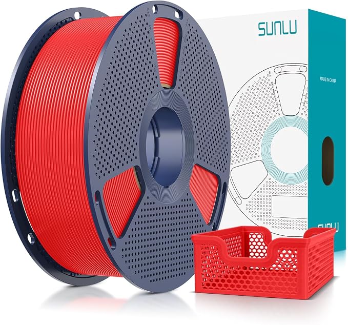 SUNLU Upgrade PLA+2.0 3D Printer Filament, High Speed PLA Plus Filament 1.75mm, 30mm/s - 600mm/s Print Range, Tougher and Stronger, Dimensional Accuracy +/-0.02mm, 1KG Spool(2.2lbs), Red