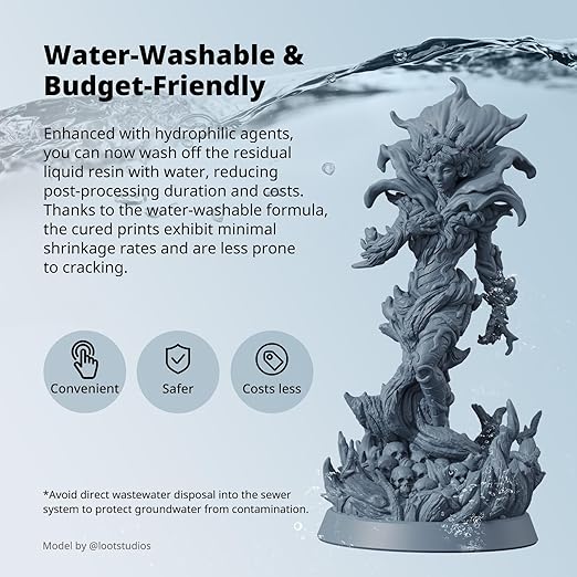 ANYCUBIC Water Washable ABS-Like Resin 3.0 Bundle, 3D Printer Resin, High Toughness and High Precision, Easy to Post-Process, Low Odor, Wide Compatibility for All LCD 3D Printers (HD Grey, 2kg)