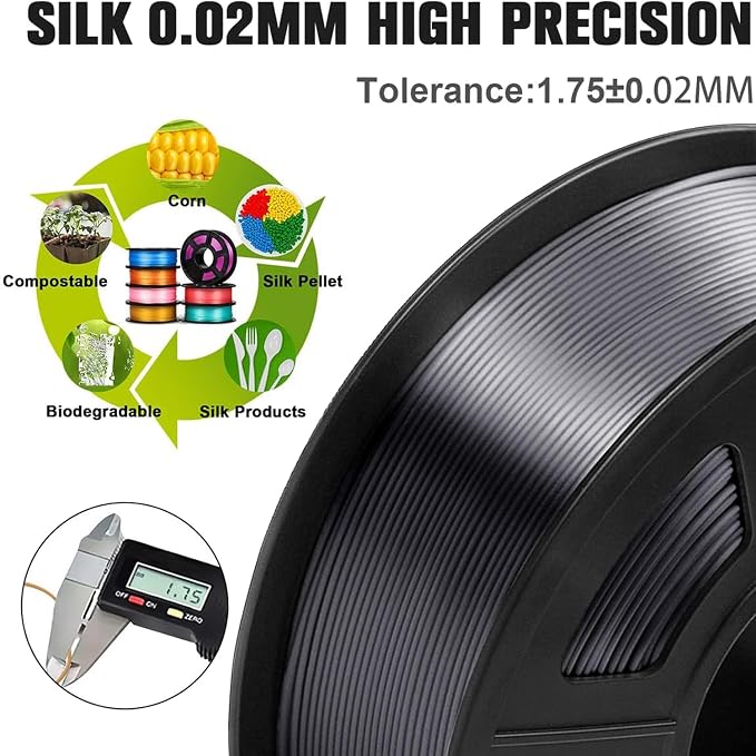 SUNLU Silk PLA Plus Filament 4kg Bundle, Shiny Silk Surface PLA+ 3D Printer Filament 1.75mm ±0.02mm, Glossy 3D Printing Filament, 1kg Spool, 4 Packs. (Pink+Purple+Green+Yellow)