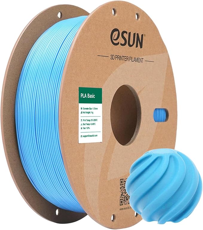 eSUN PLA Basic Filament 1.75mm, 1KG Spool (2.2 LBS) High Speed Printing 3D Printer PLA Filament,Designed for Fast Printing, Light Blue