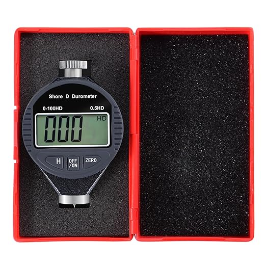 Hardness Tester, Durometer Shore Type D 0-100HD, Digital Durometer 0.1HD Resolution, with Large LCD Display for Rubber, Plastic, Tire, Flooring