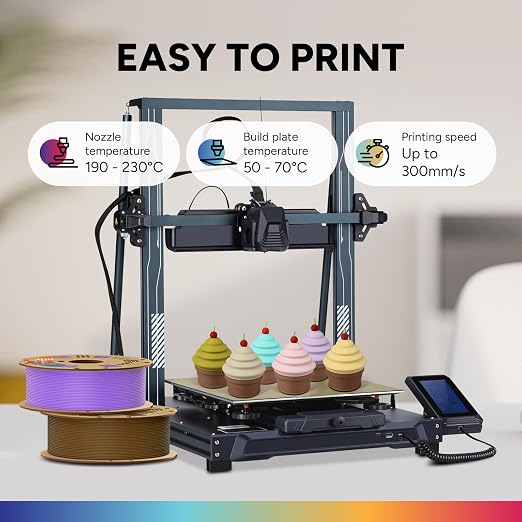 OVERTURE Matte PLA 3D Printer Filament 1.75mm, Matt Surface & Low Warping Filament 1kg Spool (2.2 lbs), Accuracy +/- 0.02 mm, Fit Most FDM Printers (Matte Purple) | Frosted Matt Finish Hides Layer Lines, 1kg Spool (2.2lbs) Cardboard Spool, Fit Most FDM...
