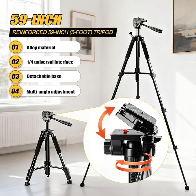 Auto-Tracking 4D 16 Line Laser Level Motorized 360° | Base with 2-in-1 Smart Remote Receiver, Self-Leveling Kit with 59" Tripod for Home Tiling, Ceiling & Auto Repair (<1mW)