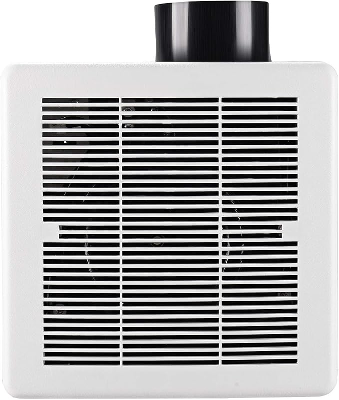 Tech Drive Bathroom Exhaust fan,110 CFM,1.5Sone,4-Inch Duct, | Very Quiet,No Attic access Needed Installation,HVI and Energy Star Certified,Easy to Install, White Grille
