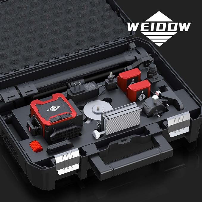 WEIDDW Laser Level with Tripod, Self Leveling Laser Level 4x360°, Green Line Laser 4D Laser Leveler Tool with 2Pcs Lithium Batteries for Picture Hanging, Tile, Home Renovation, (SizeXL)