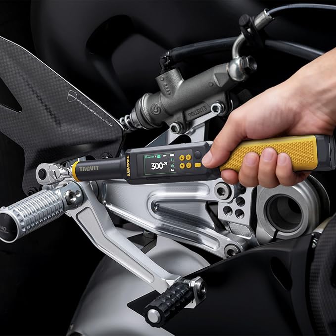1/2'' Drive Digital Torque Wrench14.75-295 Ft-lbs, Electronic Torque Wrench for Bike Motorcycle Car Tire Auto Repair ±2% Accuracy with Buzzer and LED Alert