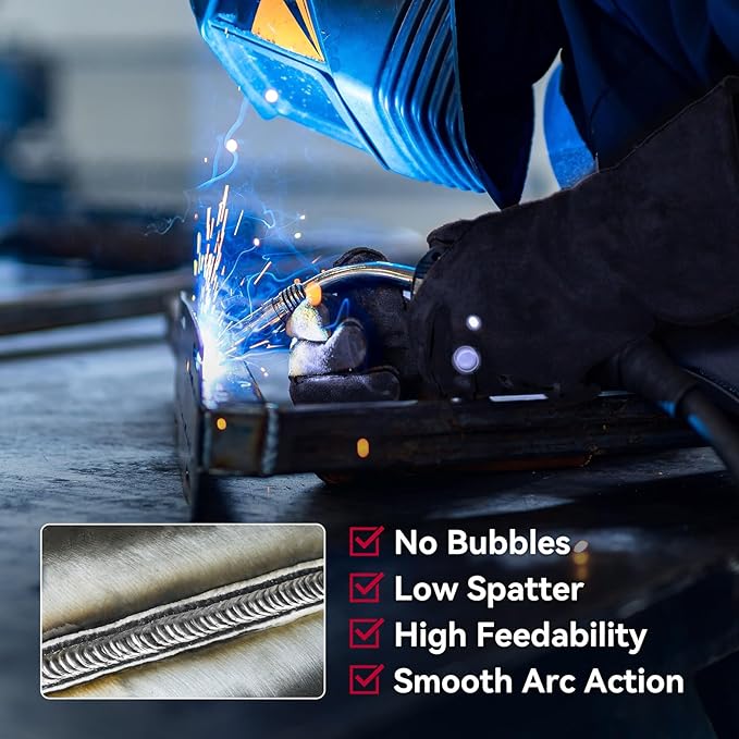 ARCCAPTAIN Flux Core Welding Wire .030“ & .035" E71T-GS Mig Welding Wire 2-Pound Spool Gasless Mild Carbon Steel Compatible With Lincoln Miller Forney Harbor Welder