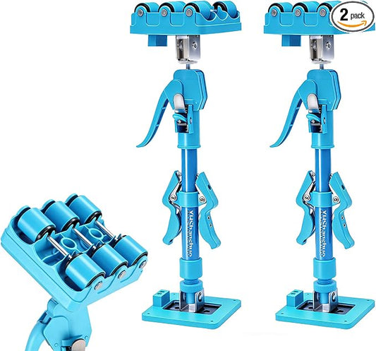 Cabinet Jacks for Installing Cabinets, 17.7"-27.9" Heavy Duty Adjustable Support Pole with 2-Way Adjust & Dual-Speed Lift, 3rd Hand System for Drywall Lift, Dust Barrier Poles & Ceiling