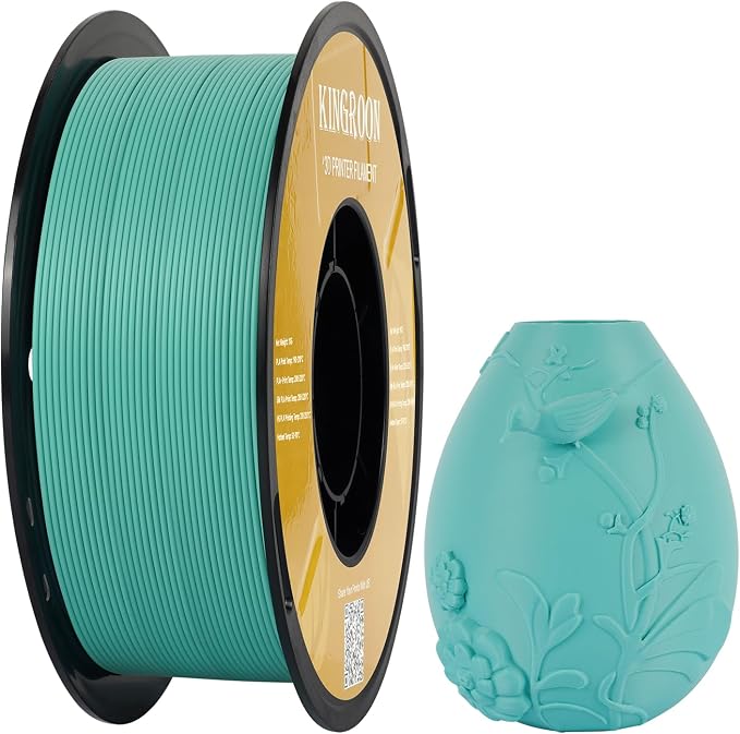 Kingroon Matte PLA Filament 1.75mm 3D Printer Filament Matte Filament 1kg Dimensional Accuracy +/- 0.02 mm (Matte Grass Green)