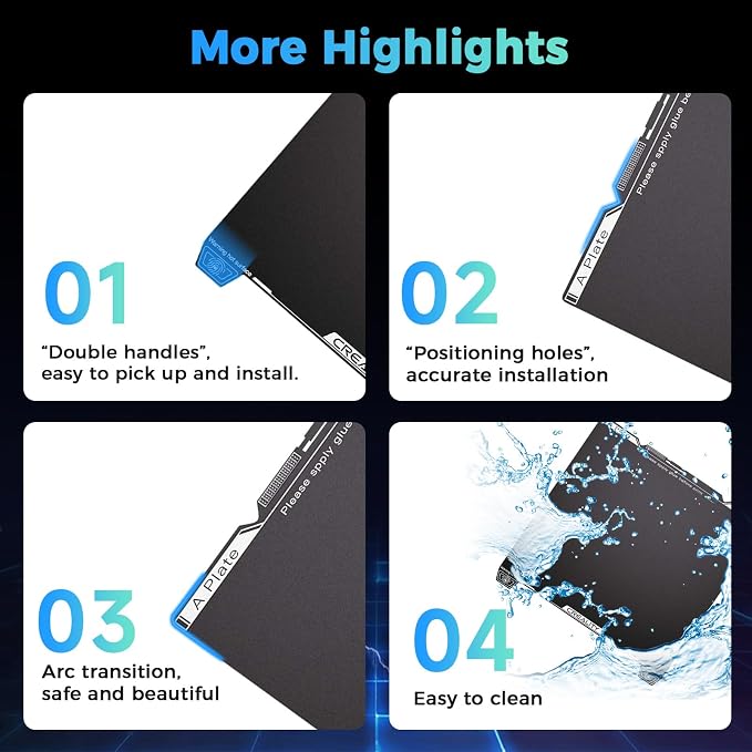 Creality K2 SE Build Plate, Epoxy Resin Platform 235*237mm with Nozzle Wiper, Spring Steel Plate, Wear Resistance Flexible Print 3D Printer Platform for Creality K2 SE 3D Printer, Excellent Adhesion