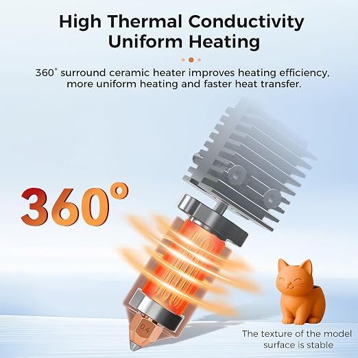 Creality K2 Pro Ceramic Heating Block Kit, Upgrade 3D Printer Hotend Quick-swap Nozzle Kit, All-Metal Integrated Extruder Hot end with Heat Sink, 300°C Temperature Resistance for Creality K2 Pro Combo