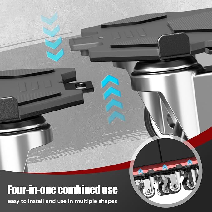 LOYAL TIGER Furniture Dolly & Movers 4-Pack 3000lbs - Heavy Duty Interlocking Furniture Sliders with No Scratch Design, Safe for Hardwood Floors, for Sofa/Refrigerator/Piano Moving (Black, 7in)