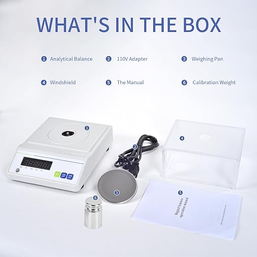 Lab Scale 500gx0.001g Accuracy Analytical Balance 0.001g High Precision Laboratory Digital Scale with Windshield Jewelry Weighing Balance (500g*1mg)