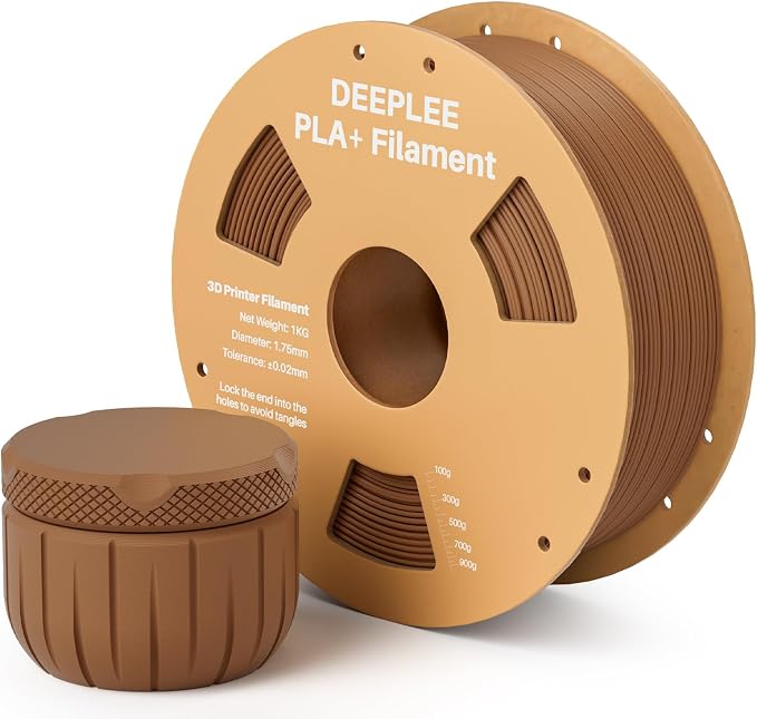 PLA+ 1.75mm 3D Printer Filament, PLA Plus with Dimensional Accuracy +/- 0.02mm, Higher Strength and Toughness, Neatly Wound, No Clogging, Fits for Most FDM 3D Printers, Brown